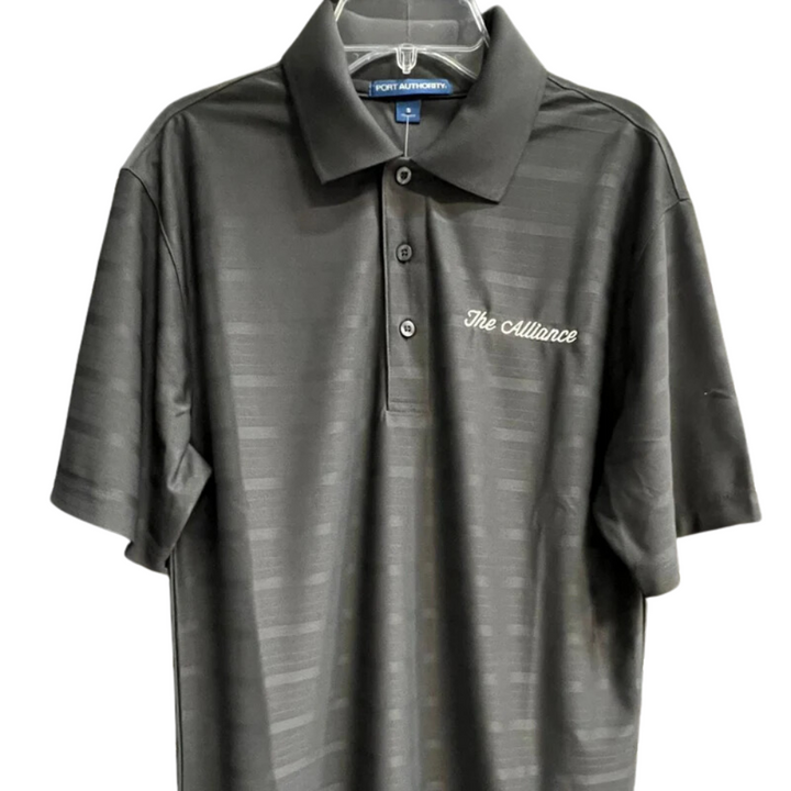 Men's Silk Touch Horizontal Texture Grey Polo Shirt